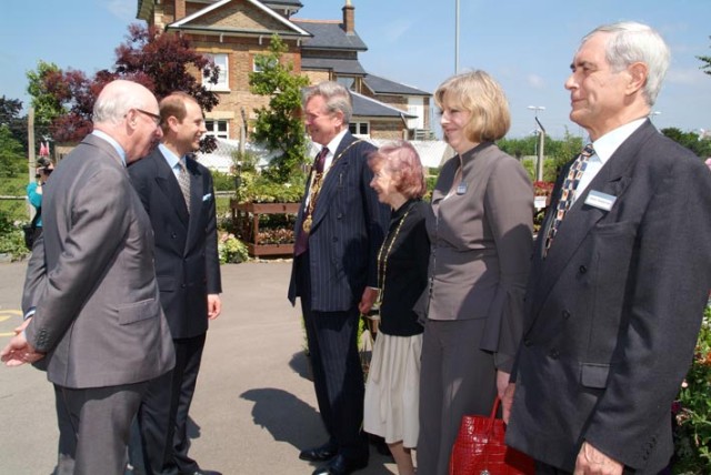 Prince Andrew meeting staff and local dignitaries